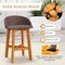 Costway Outdoor Faux Rattan Bar Chairs Set of 2/4 Solid Acacia Wood Bar Stools for Porch Brown/Gray